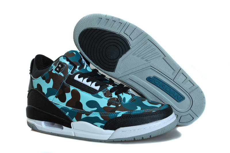 Classic Air Jordan 3 Dark Camo Basketball Shoes - Click Image to Close